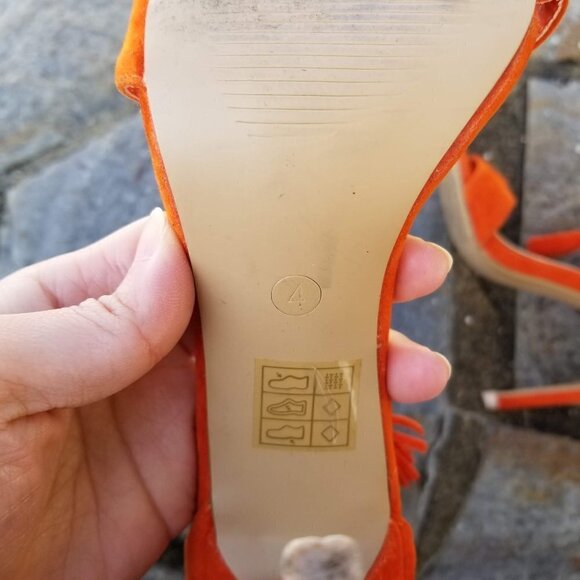 Boohoo Tassel Aztec Western Braided Heels Size 4 - Picture 7 of 8